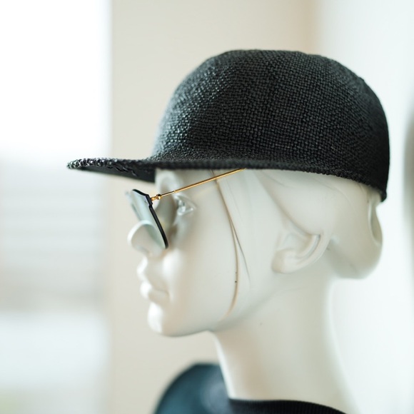 JANESSA LEONE | Lysa Strap Cap Hat in Black Size Large - Picture 6 of 10